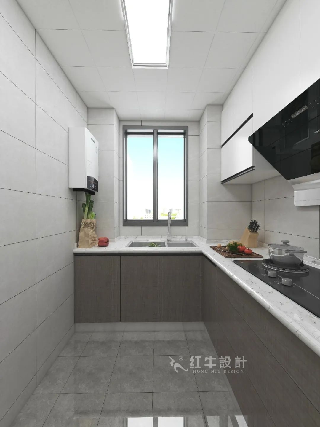 劉萍萍_花崗鴻福城132㎡現(xiàn)代簡約風(fēng)格_兩套小戶型打通變大宅，中西雙廚房+衣帽間打造品質(zhì)生活！10廚房