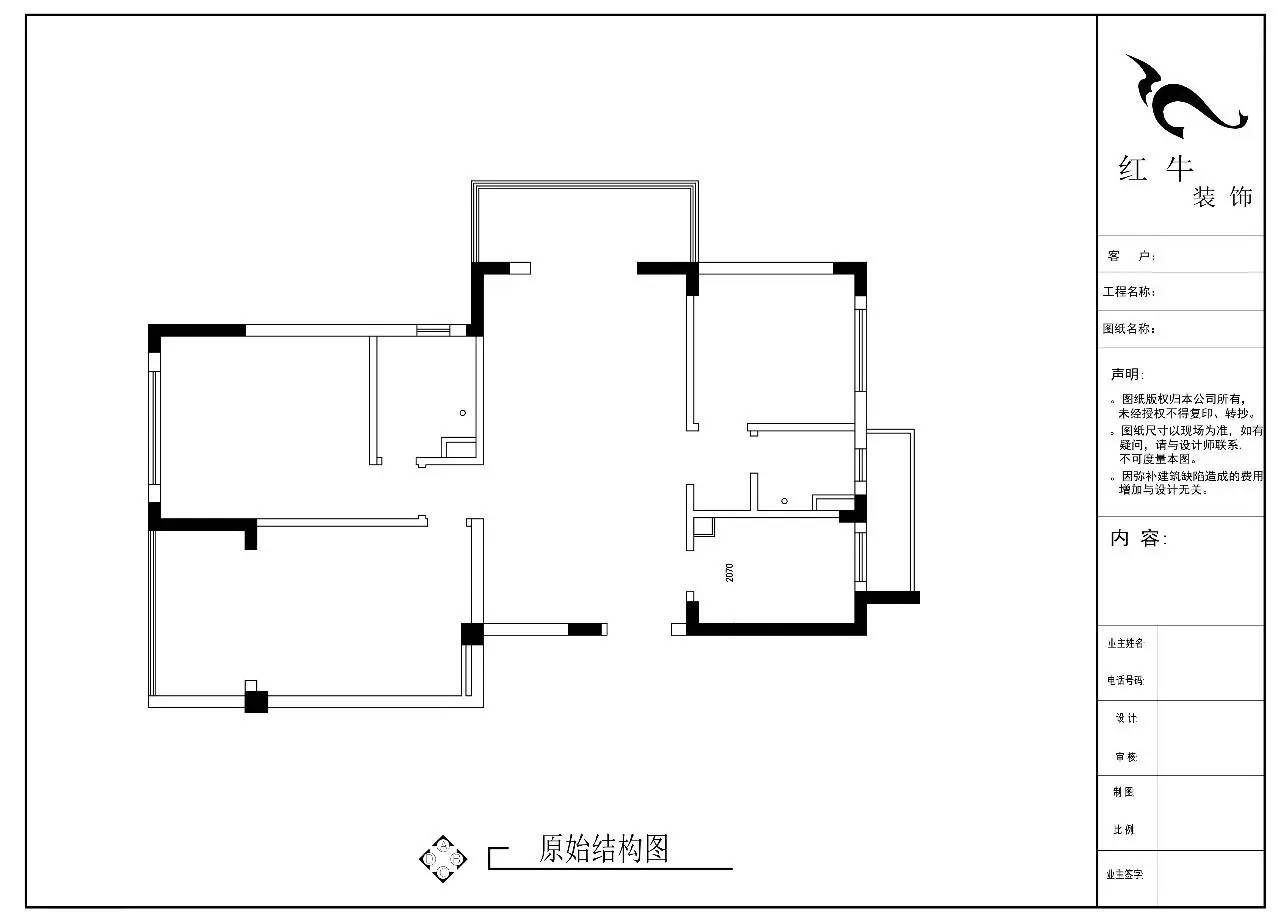 成品家一號_紫金華府108㎡簡約現(xiàn)代風14原始結(jié)構(gòu)圖
