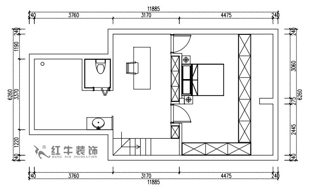 張桐瑋｜雨花村19-701-110㎡-現(xiàn)代簡(jiǎn)約風(fēng)格｜3室2廳1衛(wèi)｜新房裝修｜定制家￥124244｜全包12萬｜00_04二層平面方案