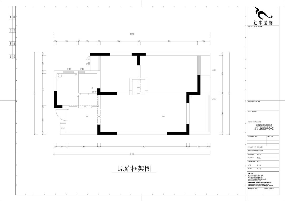 孟憲濤｜紫楊佳園2-505-85㎡-現(xiàn)代簡(jiǎn)約風(fēng)格｜2室2廳1衛(wèi)｜老房裝修｜定制家｜全包12萬｜00_01原始框架圖