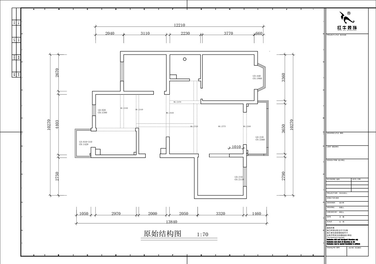 蔣?。汩坷?-3-1101-260㎡-現(xiàn)代簡約風(fēng)格｜4室3廳2衛(wèi)｜老房裝修｜定制家｜全包29萬｜00_01一層原始結(jié)構(gòu)圖