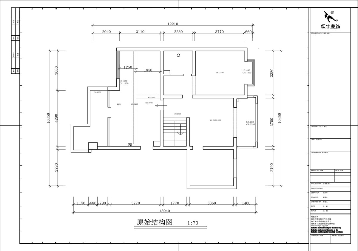 蔣?。汩坷?-3-1101-260㎡-現(xiàn)代簡約風(fēng)格｜4室3廳2衛(wèi)｜老房裝修｜定制家｜全包29萬｜00_02二層原始結(jié)構(gòu)圖