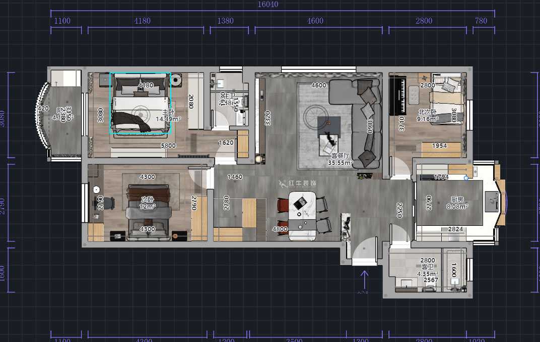 熊皓宇|青石村-110㎡-現(xiàn)代輕奢風(fēng)格|3室2廳2衛(wèi)|老房裝修|半包10