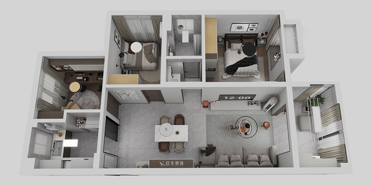 熊皓宇|中海國際社區(qū)3期6-1401室-90㎡-現(xiàn)代風(fēng)格|3室2廳1廚1衛(wèi)1陽臺|老房裝修|定制家|全包9